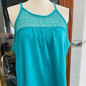 XL Banana Republic Kelly green lace tank NWT